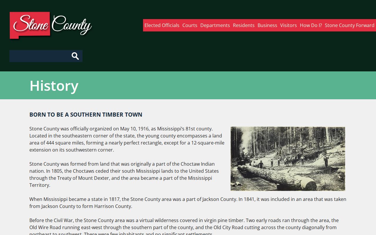 Stone County court docket history and courthouse timeline