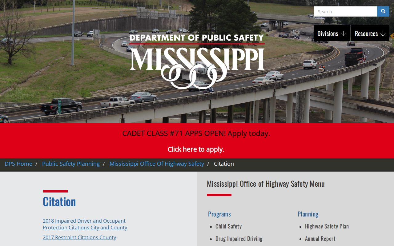 Stone County traffic court records Mississippi DPS citation statistics source